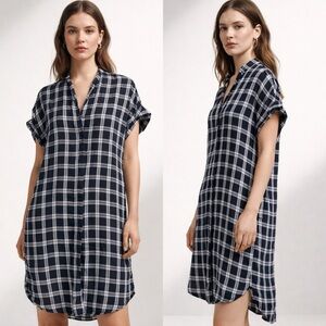 Rag & Bone Cooper Black Grey Plaid Shirt Dress Mini – Size Medium